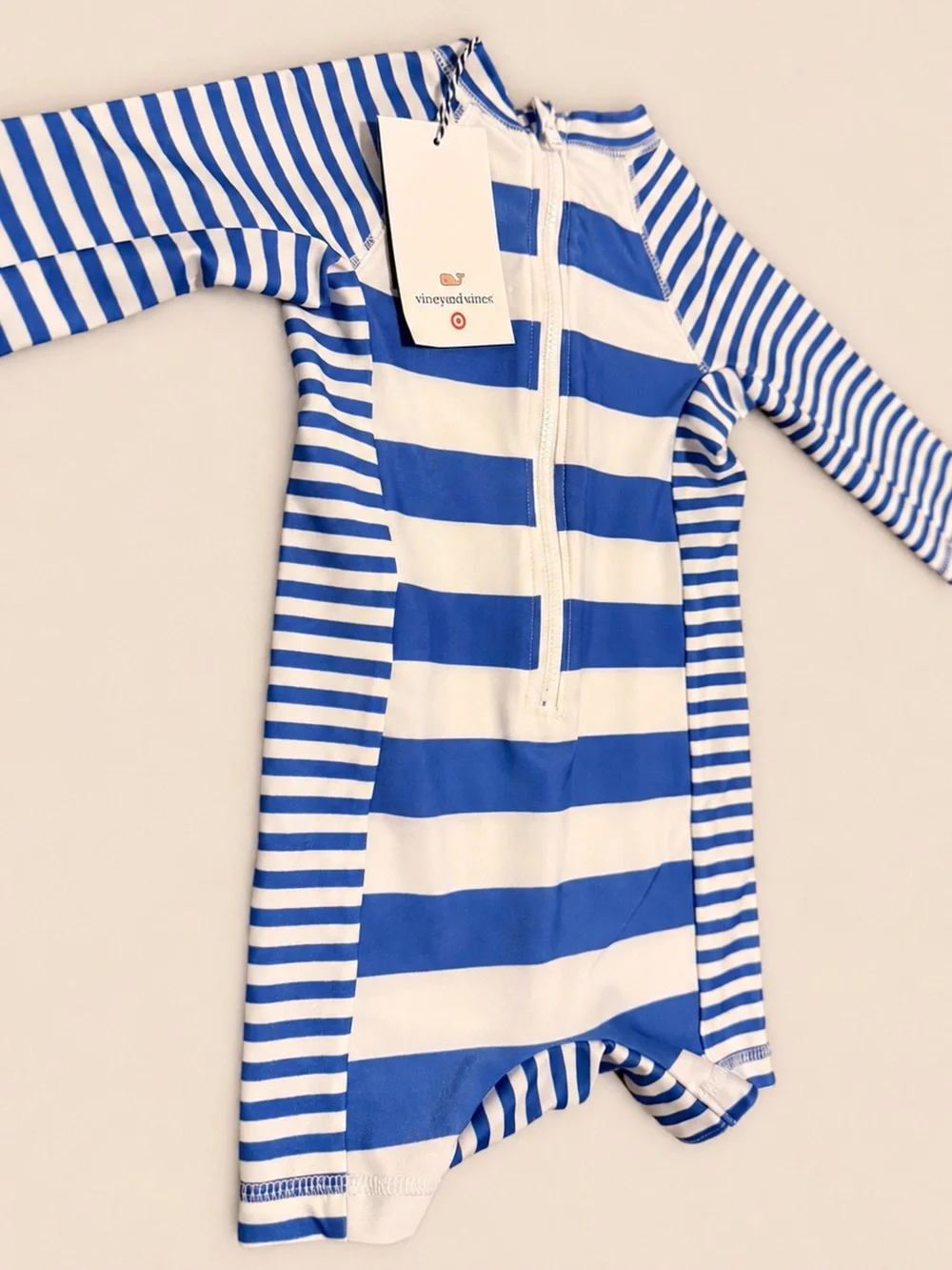 NWT Vineyard Vines x Target Blue & White Striped One-Piece Rash Guard – Size 12M